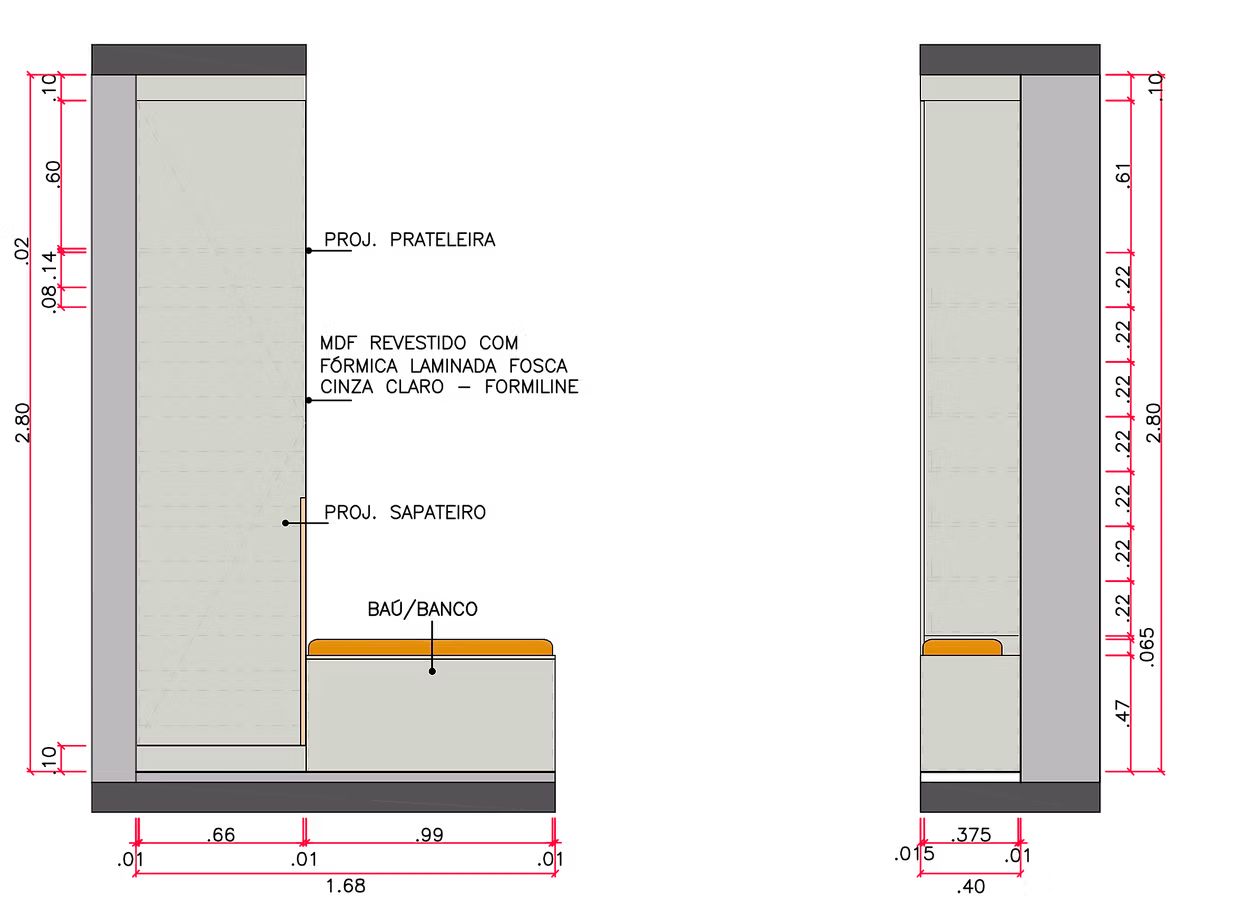 Hall millwork detail