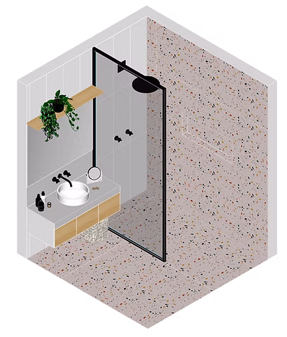 3-Piece Bathroom millwork detail