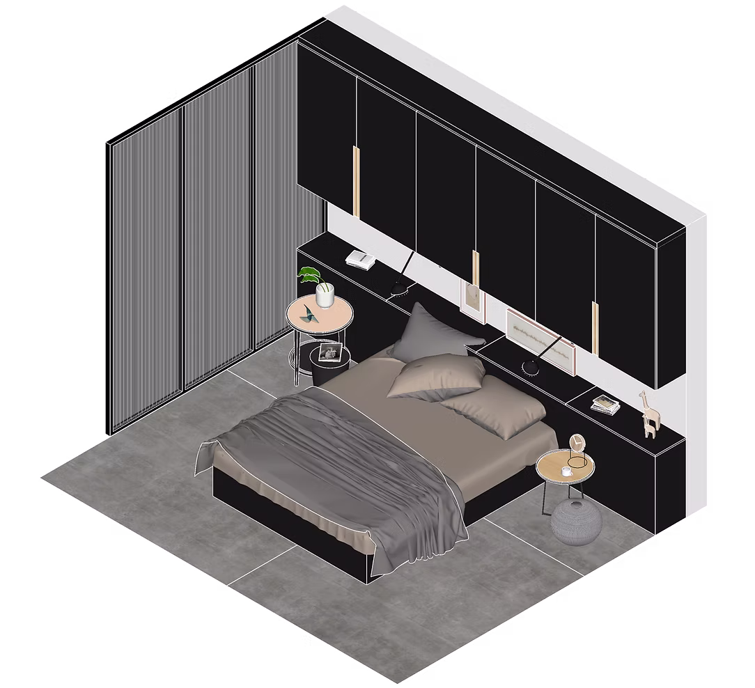 Bedroom isometric view