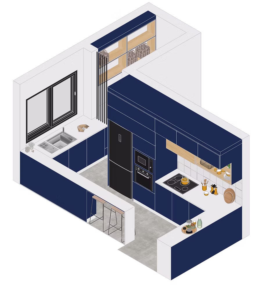 Kitchen isometric view