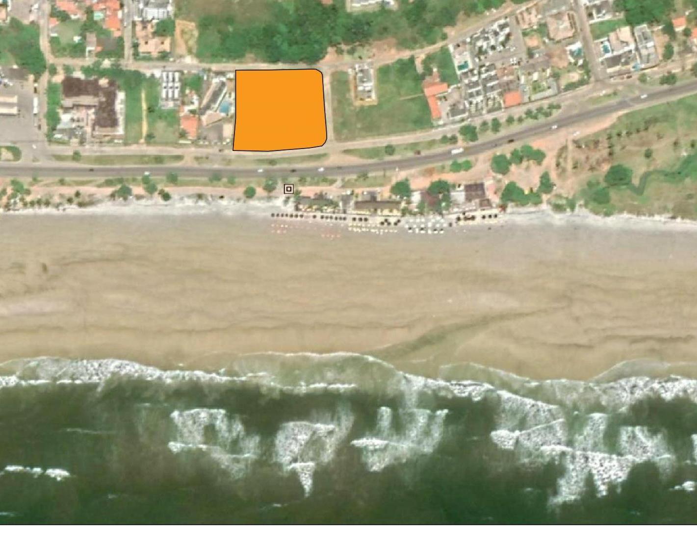 Aerial photo of the site with the lot highlighted