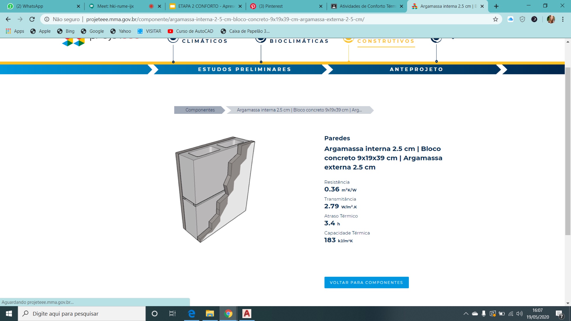 Wall assembly diagram with thermal properties